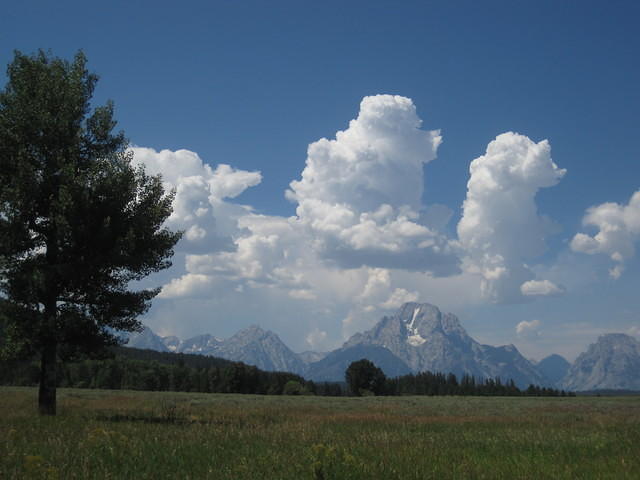 Thunderstorm building above the Tetons