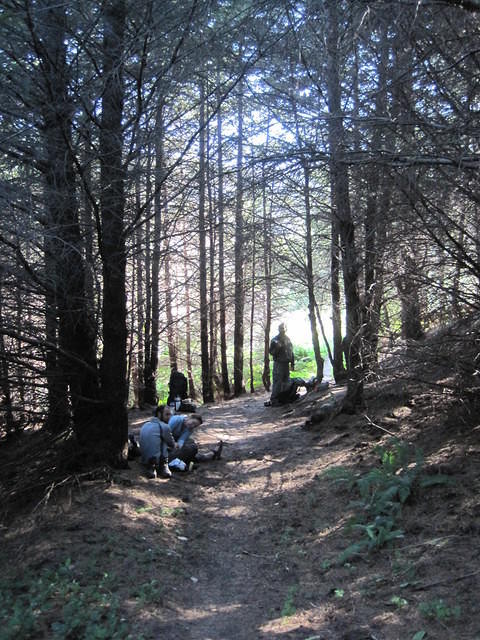 Our last campsite.  Not a good one, but it worked.  That's what we get for finishing the hike on July 3rd.