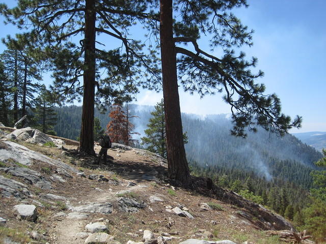 Our first view of the wildfire near Lake Harden.