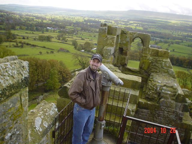 Mickey on top of Bolton Castle