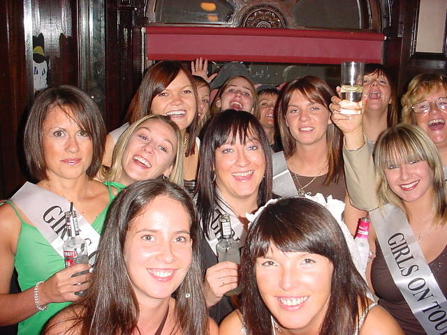 We became surrounded by a bachelorette party from Manchester, England