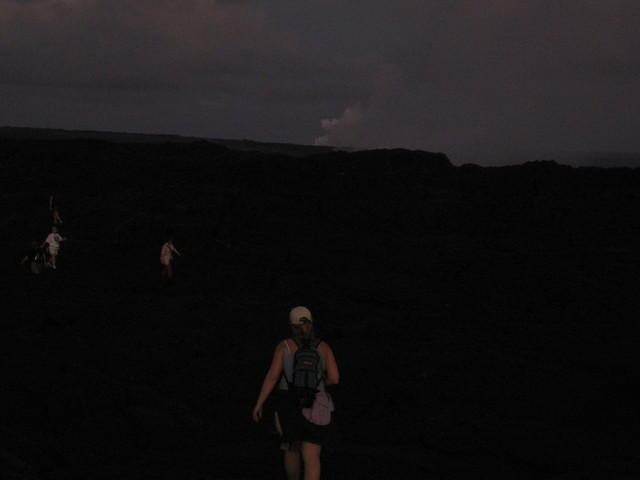 Walking out to the lava