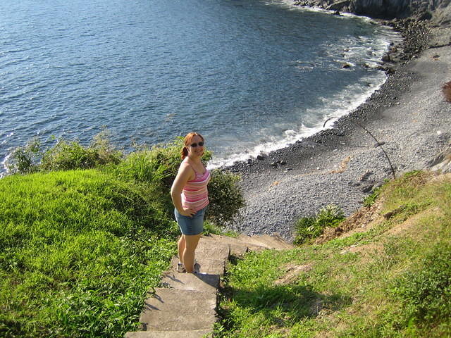 Steep steps down to the beach