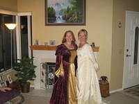 Kim and Carrie show off their Renaissance Faire dresses