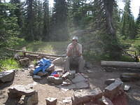 Food prep area at Granite Park Campground