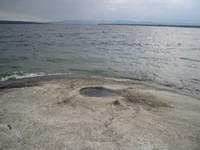 A Geyser on the shore of Yellowstone Lake