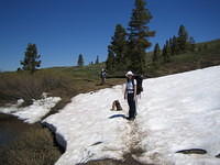 Crossing some snow