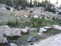 Our campsite along side Tuolumne Peak