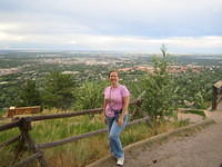 Carrie at a view point over Boulder, CO