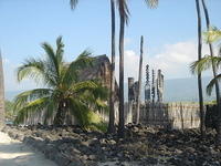 The sanctuary at Pu'uhonua o Honaunau is one of the few of the old religious sites remaining in Hawaii.